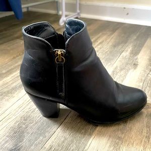 Gently used black booties size 7